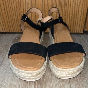 Soho Black Espadrille Sandals